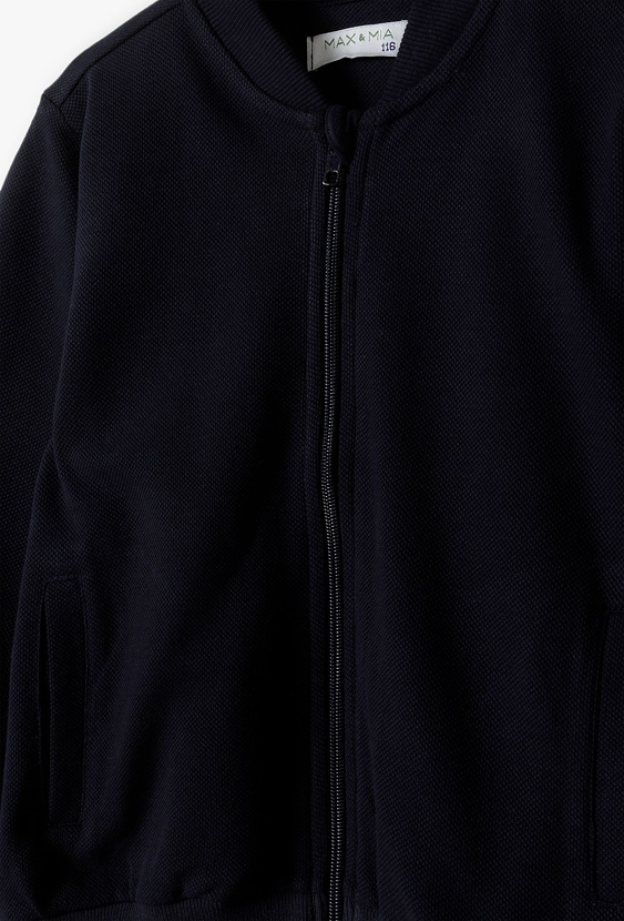 Granatowa rozpinana bluza dresowa dla chłopca