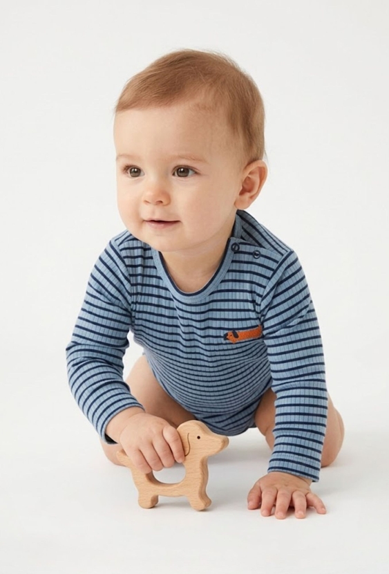 Body niemowlęce z długim rękawem „Grow with me” – piesek