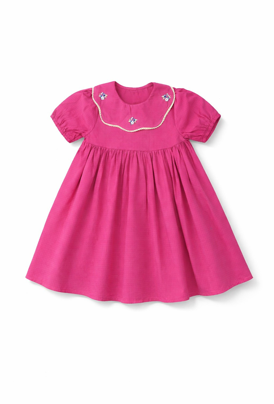 Sukienka z kołnierzykiem i haftem