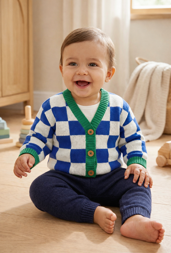 Sweter niemowlęcy zapinany na guziki