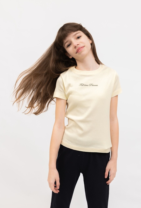 Koszulka prążkowana dla dziewczynki „Full time Princess”