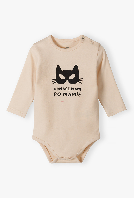 Body z długim rękawem dla dziewczynki “Odwagę mam po mamie”