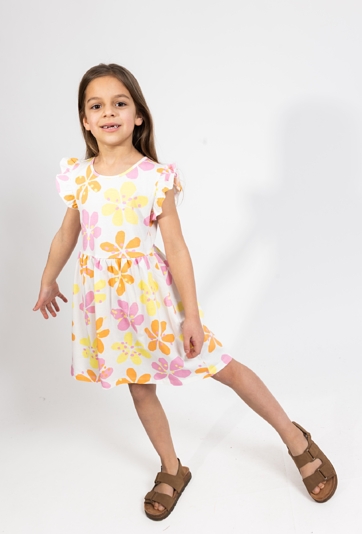 Dziewczęca sukienka bez rękawów w kwiatowy nadruk