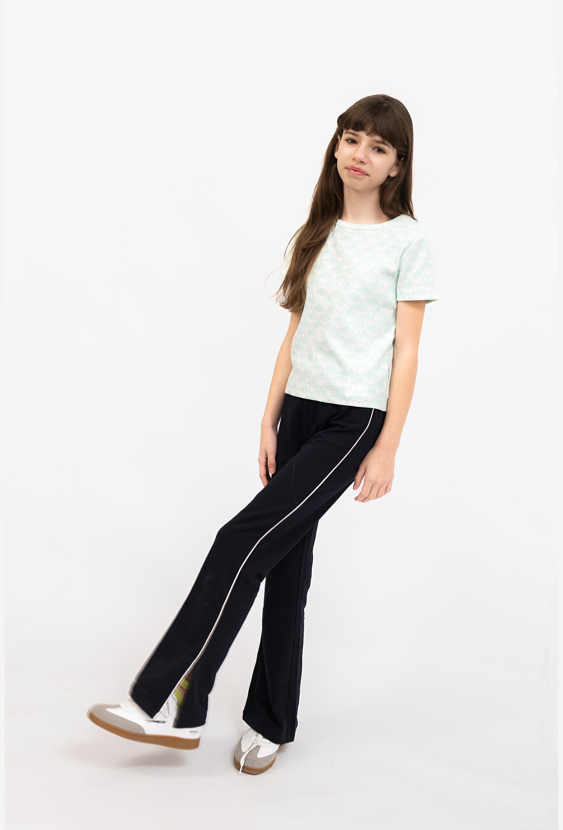 Koszulka dziewczęca prążkowana w serca