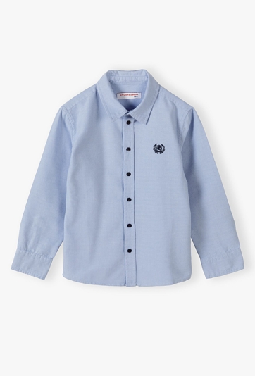 Elegancka koszula dla chłopca - niebieska z długim rękawem