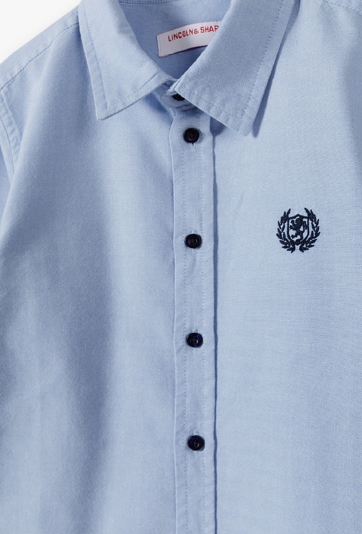 Elegancka koszula dla chłopca - niebieska z długim rękawem