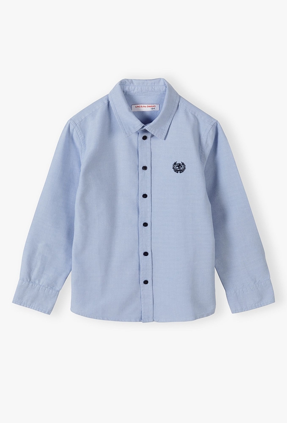 Elegancka koszula dla chłopca - niebieska z długim rękawem