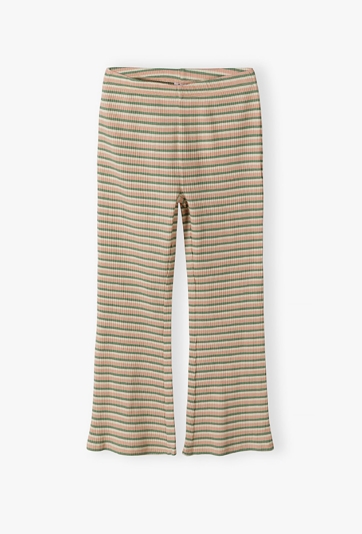 Spodnie dziewczęce dzianinowe w paski - Flare - Limited Edition