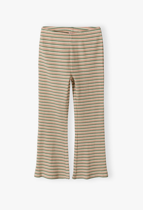 Spodnie dziewczęce dzianinowe w paski - Flare - Limited Edition