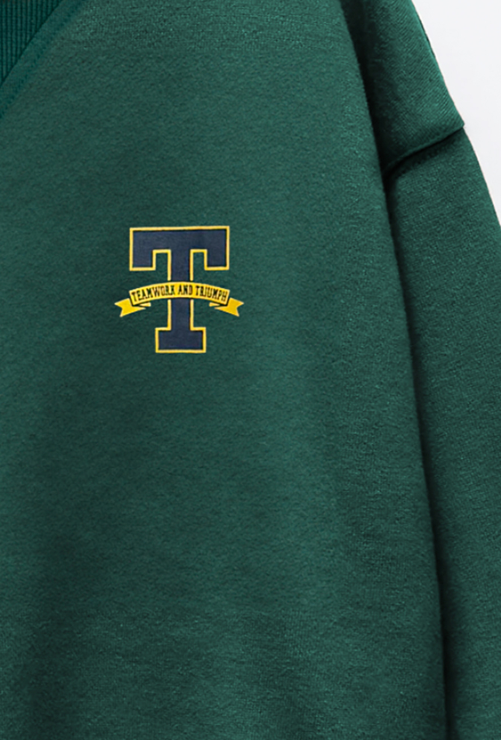 Zielona bluza dresowa w collegowym stylu -Lincoln&Sharks