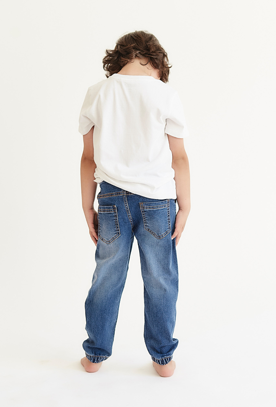 Spodnie jeansowe joggery - niebieskie