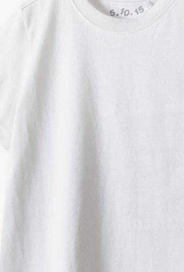 Biały bawełniany t-shirt dla dziecka - Basic - 5.10.15.