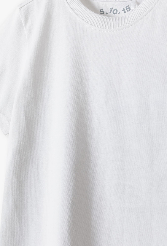 Biały bawełniany t-shirt dla dziecka - Basic - 5.10.15.