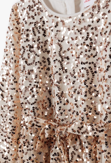 Cekinowa sukienka z długim rękawem