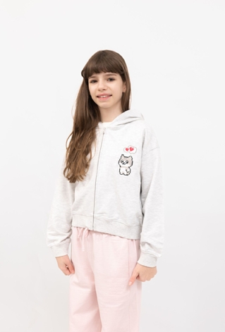 Bluza dziewczęca rozpinana z kapturem