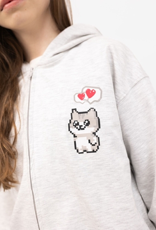 Bluza dziewczęca rozpinana z kapturem