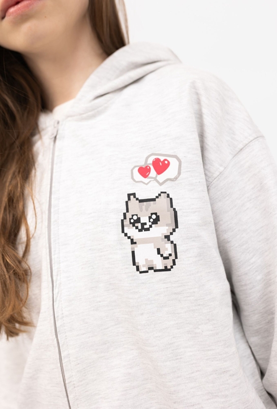 Bluza dziewczęca rozpinana z kapturem