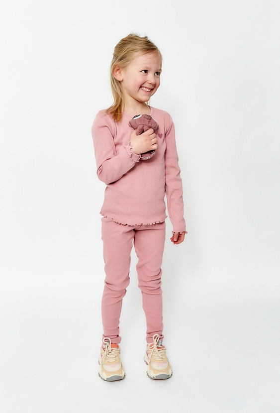 Legginsy dziewczęce - różowe w prążki