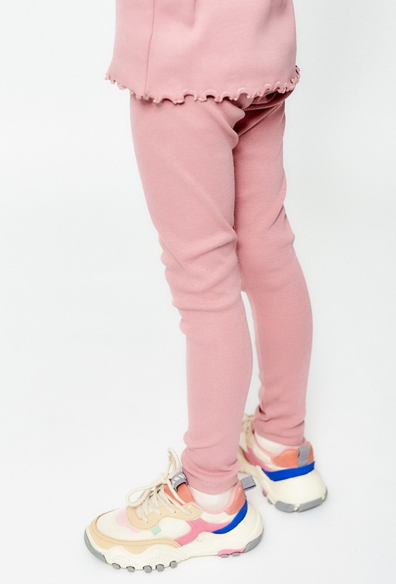 Legginsy dziewczęce - różowe w prążki