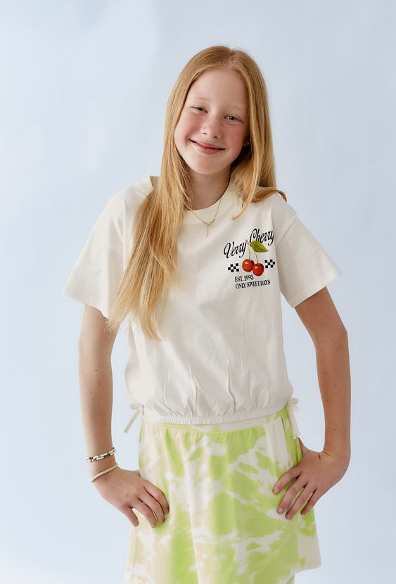 Koszulka z elastycznym ściągaczem w talii