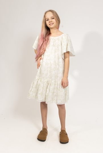 Bawełniana sukienka dziewczęca w kwiaty