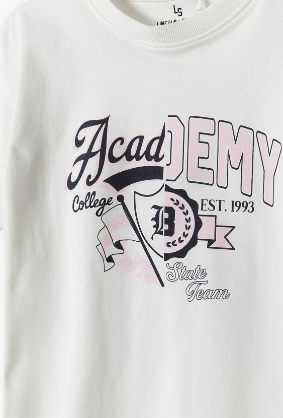 T-shirt pudełkowy dla dziewczynki - Academy - Lincoln&Sharks