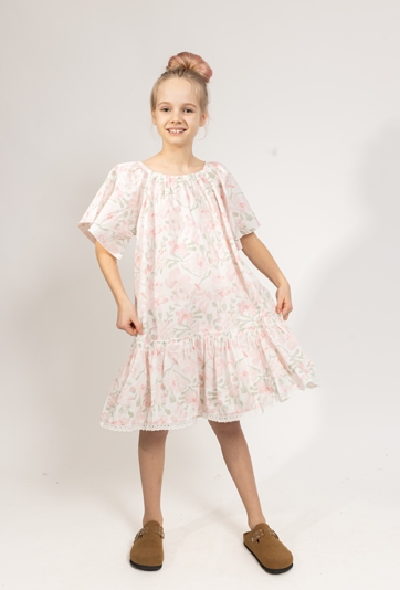 Sukienka dziewczęca w kolorowe kwiaty