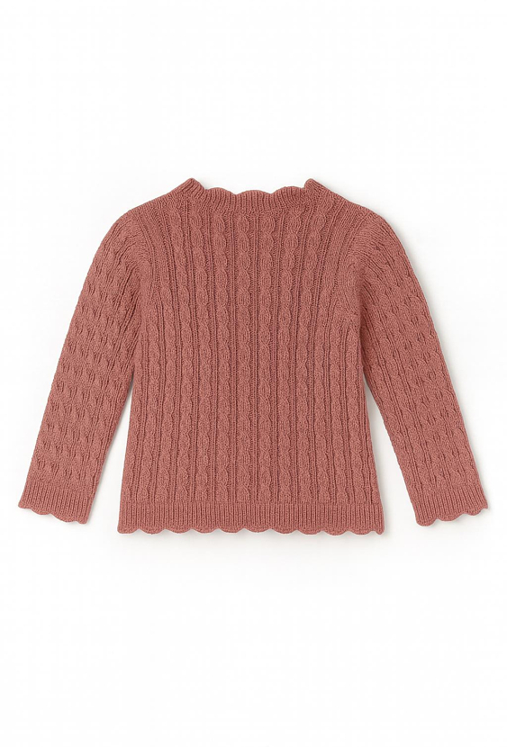 Sweter niemowlęcy rozpinany z warkoczowym splotem