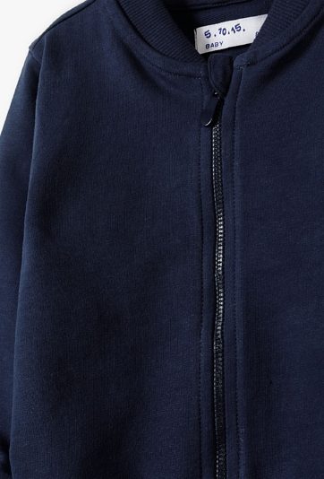 Granatowa, rozpinana bluza dresowa dla niemowlaka - 5.10.15.