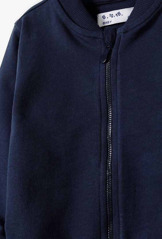 Granatowa, rozpinana bluza dresowa dla niemowlaka - 5.10.15.