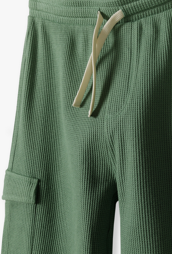 Spodnie chłopięce wide leg z kieszeniami cargo