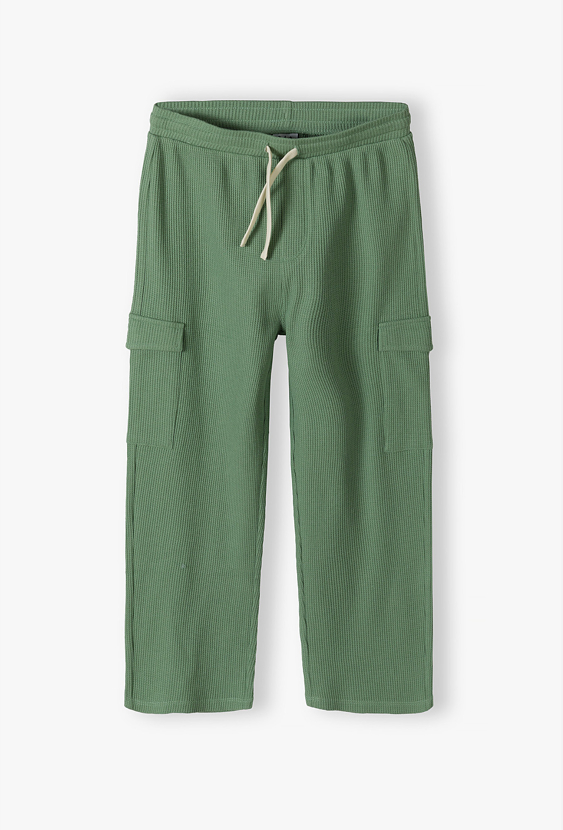 Spodnie chłopięce wide leg z kieszeniami cargo