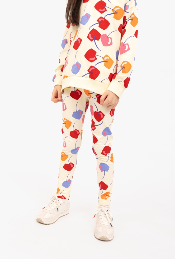 Legginsy dziewczęce w czereśnie