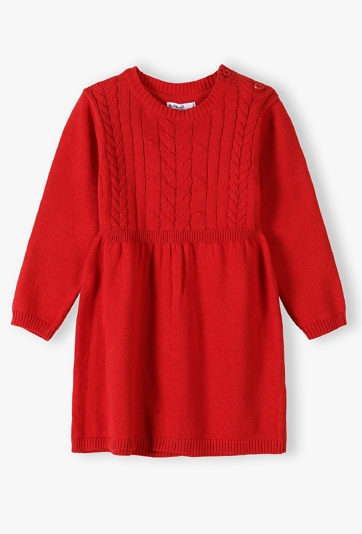 Dzianinowa sukienka w odcieniu głębokiej czerwieni