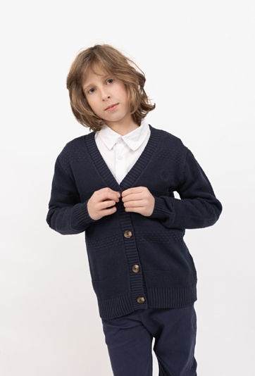 Kardigan chłopięcy z dekoltem w serek