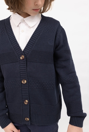 Kardigan chłopięcy z dekoltem w serek