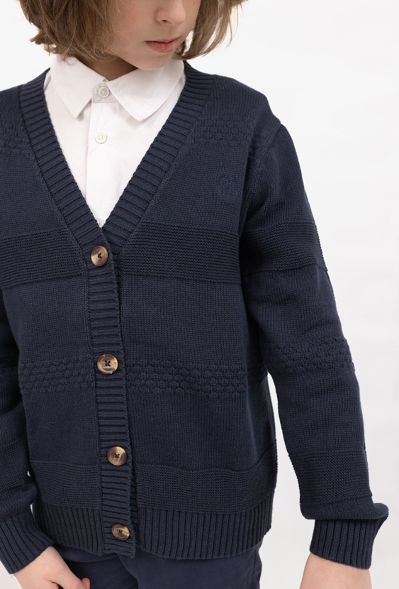 Kardigan chłopięcy z dekoltem w serek