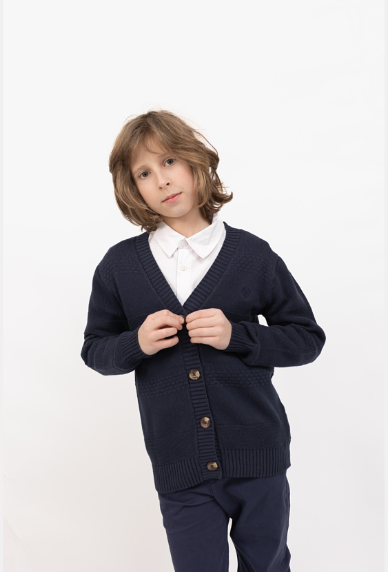 Kardigan chłopięcy z dekoltem w serek