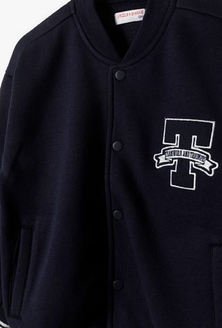 Bluza dresowa dla chłopca - granatowa bomberka - Lincoln&Sharks