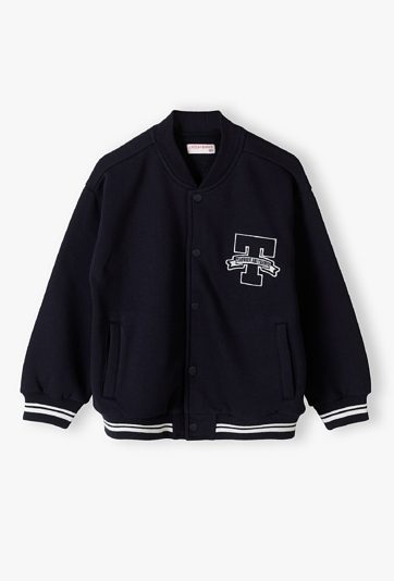 Bluza dresowa dla chłopca - granatowa bomberka - Lincoln&Sharks