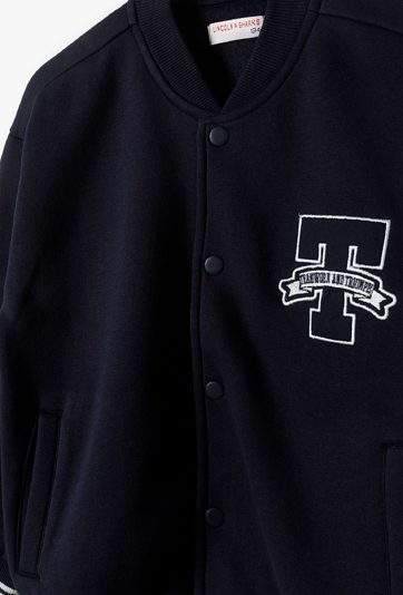 Bluza dresowa dla chłopca - granatowa bomberka - Lincoln&Sharks