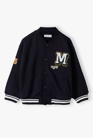 Bluza dzianinowa dla chłopca - granatowa bomberka - 5.10.15.