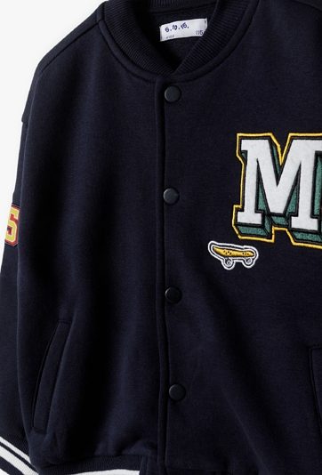 Bluza dzianinowa dla chłopca - granatowa bomberka - 5.10.15.