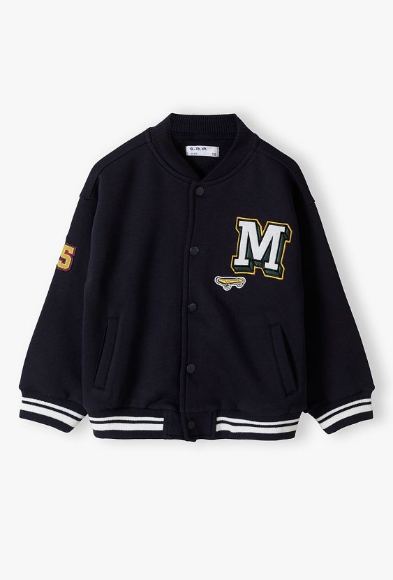 Bluza dzianinowa dla chłopca - granatowa bomberka - 5.10.15.