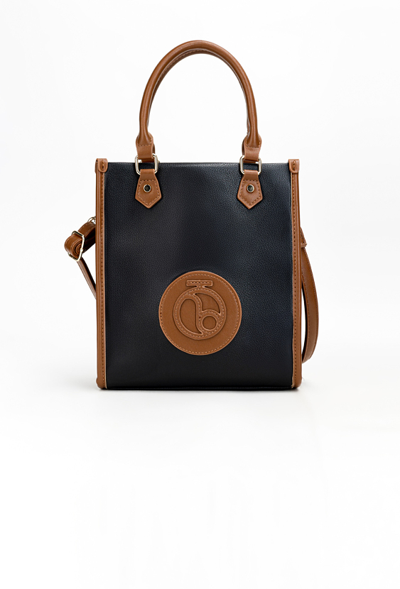 Czarno-brązowa mini shopperka nobo