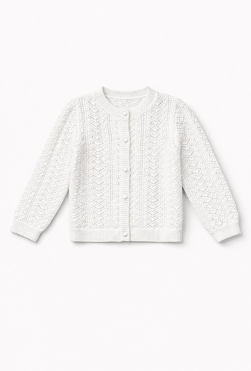 Ażurowy sweter rozpinany dla dziewczynki