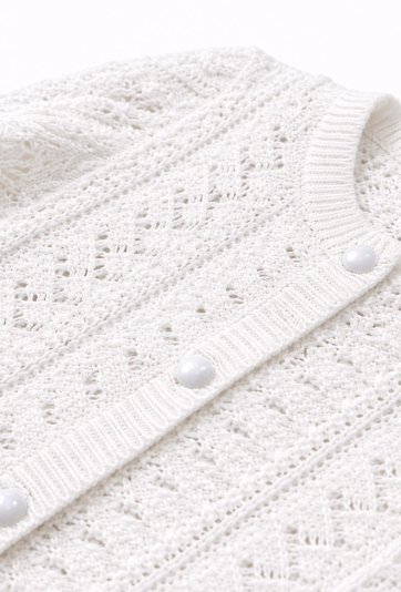 Ażurowy sweter rozpinany dla dziewczynki