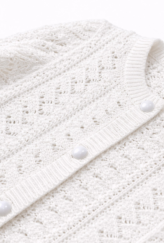 Ażurowy sweter rozpinany dla dziewczynki