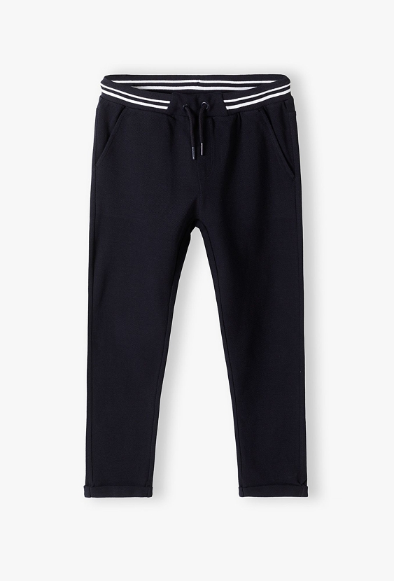 Granatowe spodnie dresowe z mankietami - Lincoln&Sharks