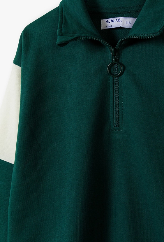 Zielona collegowa bluza dresowa dla chłopca - 5.10.15.